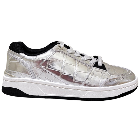 Michael Michael Kors Women Rebel Lace Up Low Top Sneakers Size US 7M Silver - Picture 2 of 5